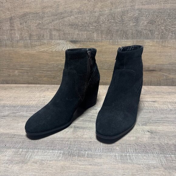 Blondo Black Suede Waterproof Ankle Boots Women's Size 10 - Picture 1 of 7